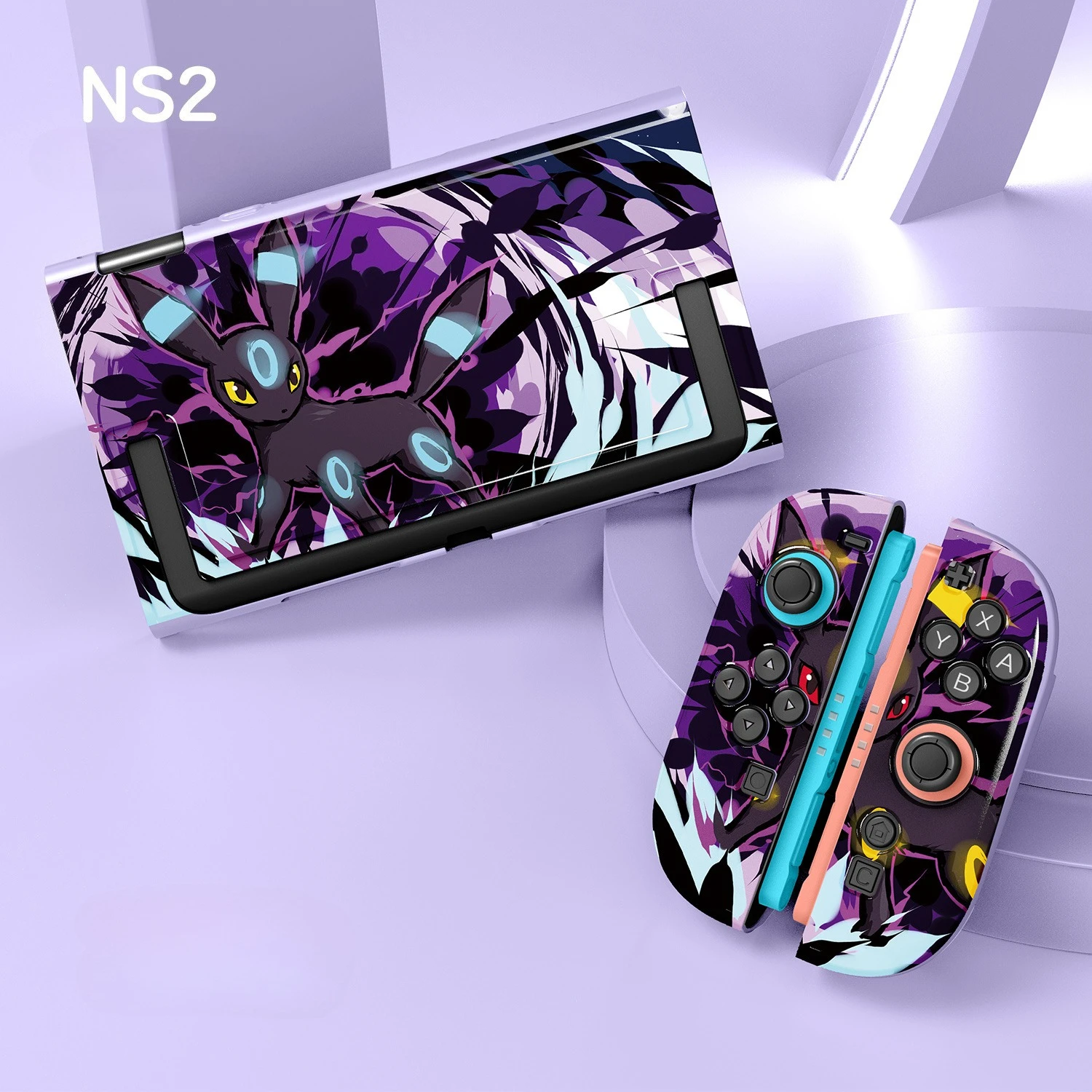 Pokemon Anime Hard Cover for Nintendo Switch 2 Joy-Con Controller Eevee Cartoon Split-type Silicone Shockproof Protective Case