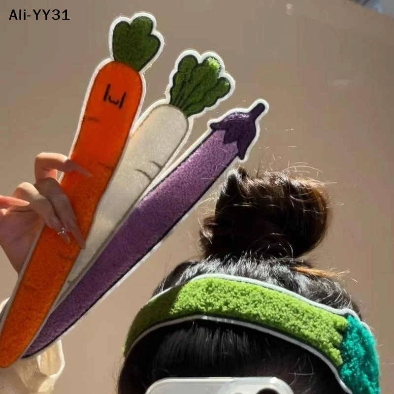 【Y】Simulated Vegetable Hair Bang Pad No Trace Cute Cartoon Flyaway Hair Holder Compact Soft Fringe Hair Sticker