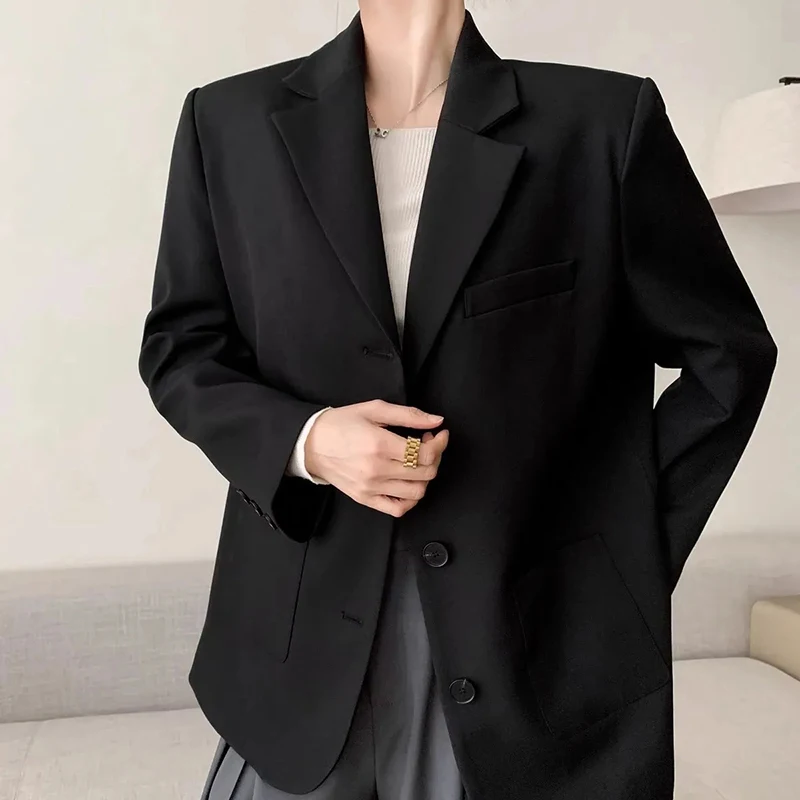 Korean Vented Back Slit  Blazer Jacket Women Grey Fashion Chic Long Sleeve Casual Outwear Bow Spring Fall Classic Simple Top