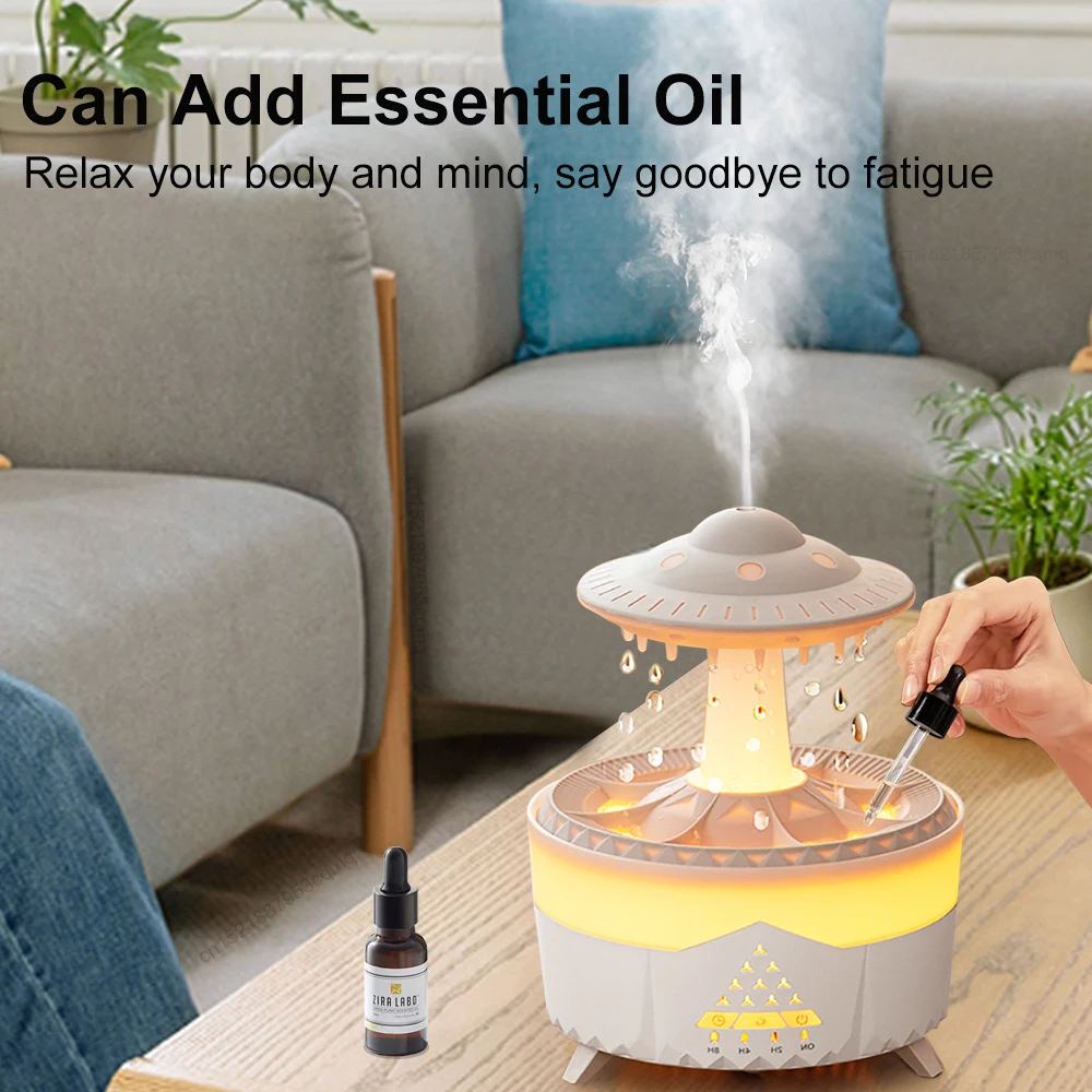 Humidifiers Raindrop Atmosphere Lamp Essential Oil Diffuser Night Light Aroma Cute Humidifier For Bedroom Home Air Humidifier