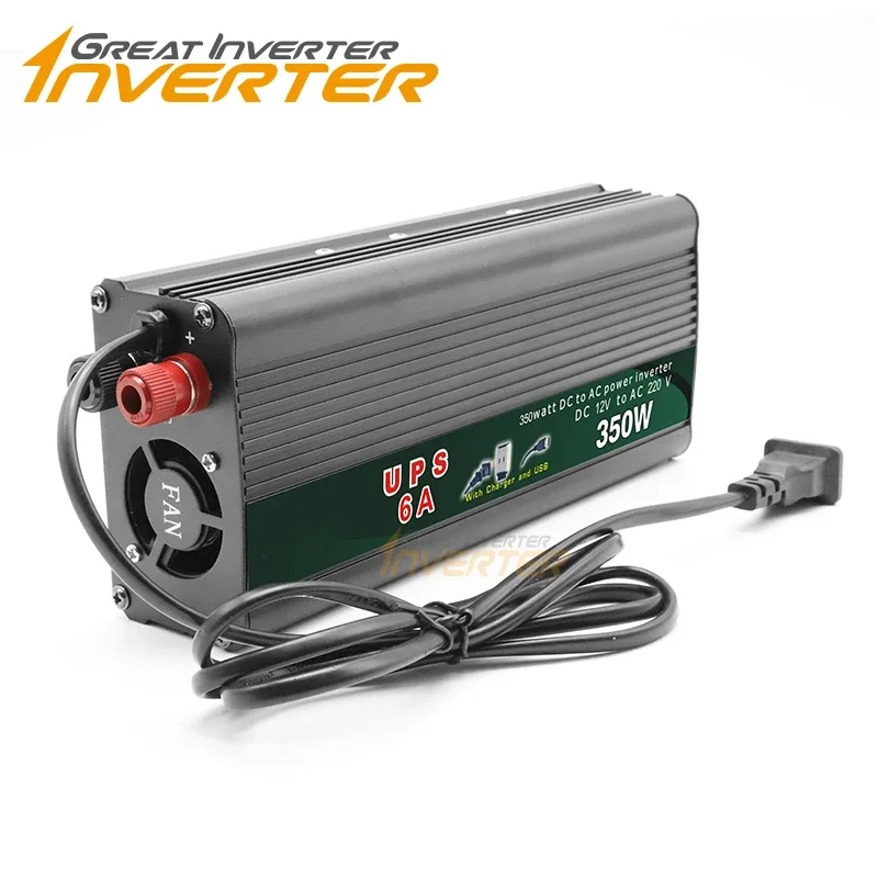 350W Off Grid Inverter with Charger, 350W 12VDC TO AC110V/220V Modified Sine Wave Power Inverter with charge function