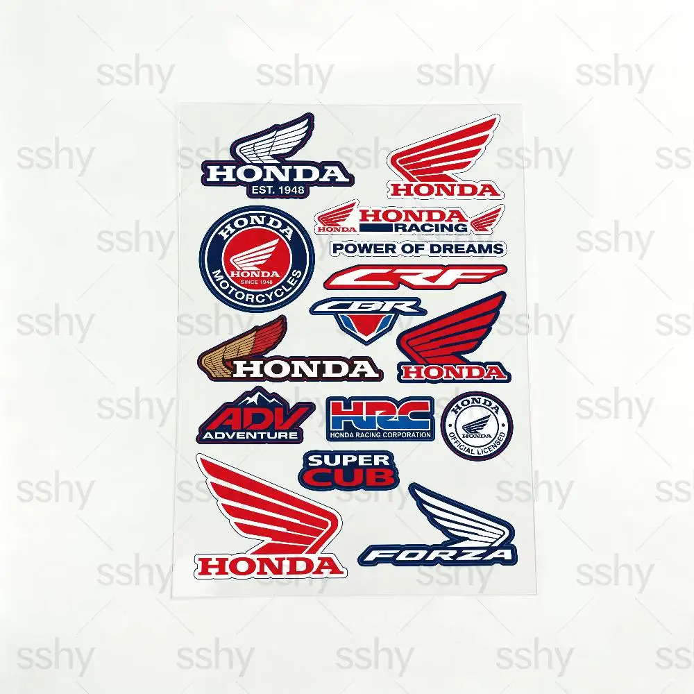 

Светоотражающие наклейки H WING для мотоциклов HONDA HRC, предупреждающие о безопасности в темноте, для шлемов скутеров, 3M.