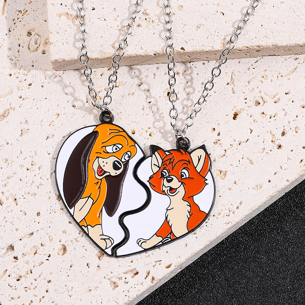 قلادة قلادة من المينا اللطيفة تتميز بتصميم حورية البحر الصغيرة WALL.E EVE Love Splicing - هدية لأفضل صديق للزوجين #6