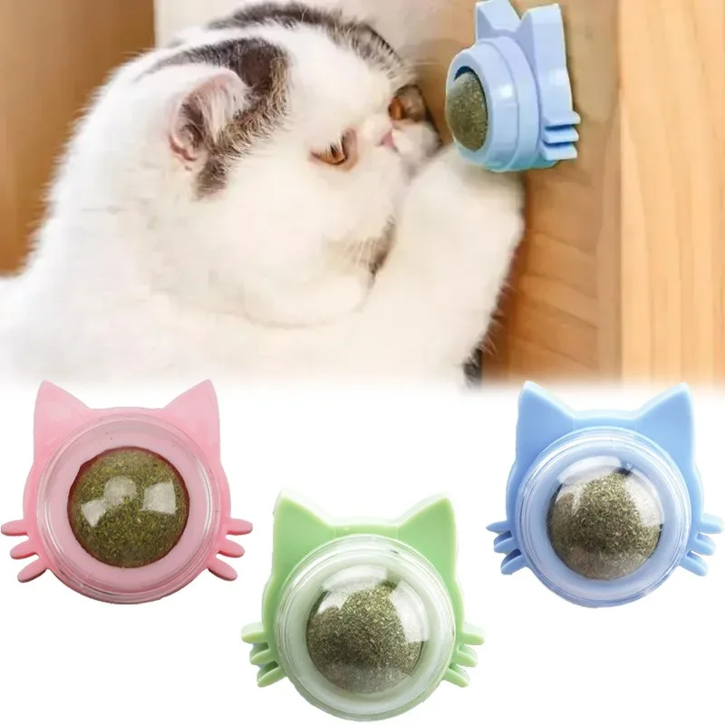 Bolas de catnip engraçadas, brinquedos de mastigar dentários lambíveis para gatinhos, limpeza interativa dos dentes, gatos pequenos e médios, multicoloridos, suprimentos para animais de estimação