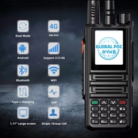 Walkie Talkie Zello RYKS-889 Analog and Network Radio Global POC UHF Bluetooth WIFI 2G 4G Sim Card Android Two Way Radio