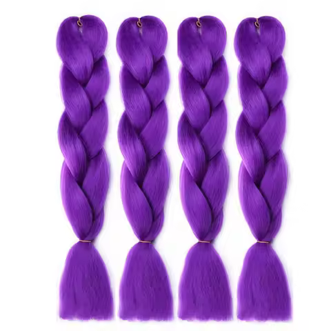 3Pcs Purple Braiding Hair Pre-stretched Pink Jumbo Braids Ombre Braiding Hair Synthetic Crochet Hair Pink Purple African Women