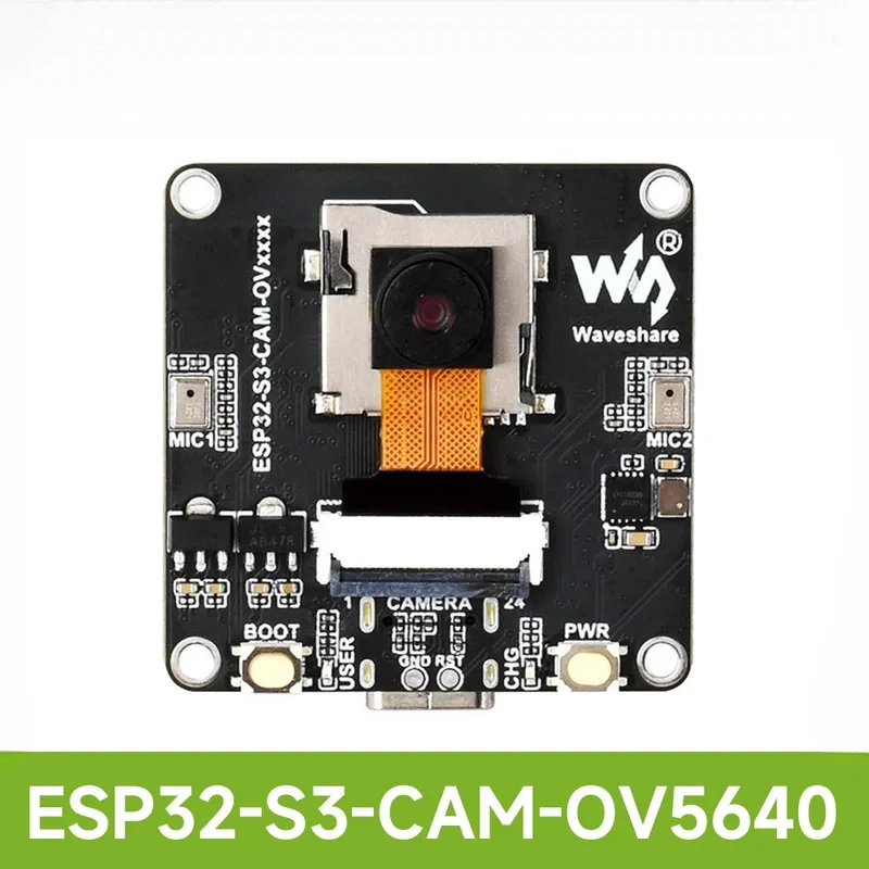 Waveshare ESP32-S3 AIoT Camera Development Board, Integrated Audio Input And Output Module, Supports Connecting External Display