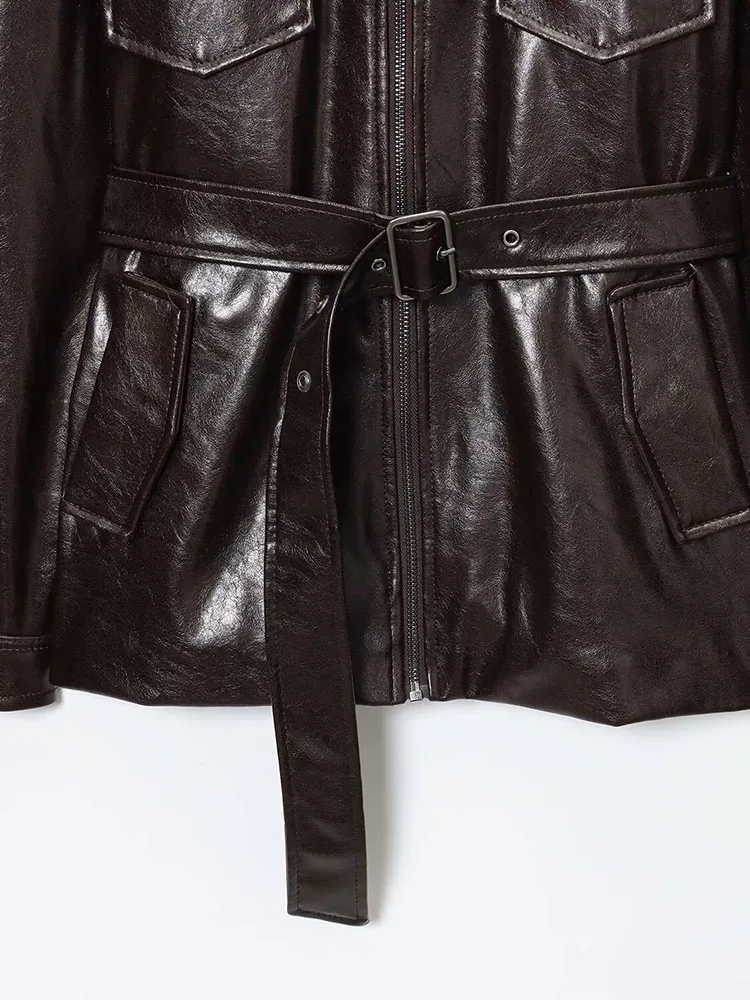 2025 frauen Winter Jacken Mäntel Casual Solide Gürtel Zipper Wolle Liner Taschen Weibliche Elegante Straße Jacke Oberbekleidung Kleidung