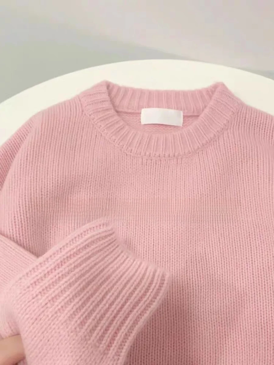 سترة كلاين بلو محبوكة فضفاضة طويلة Sve مستديرة Ne سترة نسائية للخريف والشتاء مريحة للتخسيس Sle Faion #5