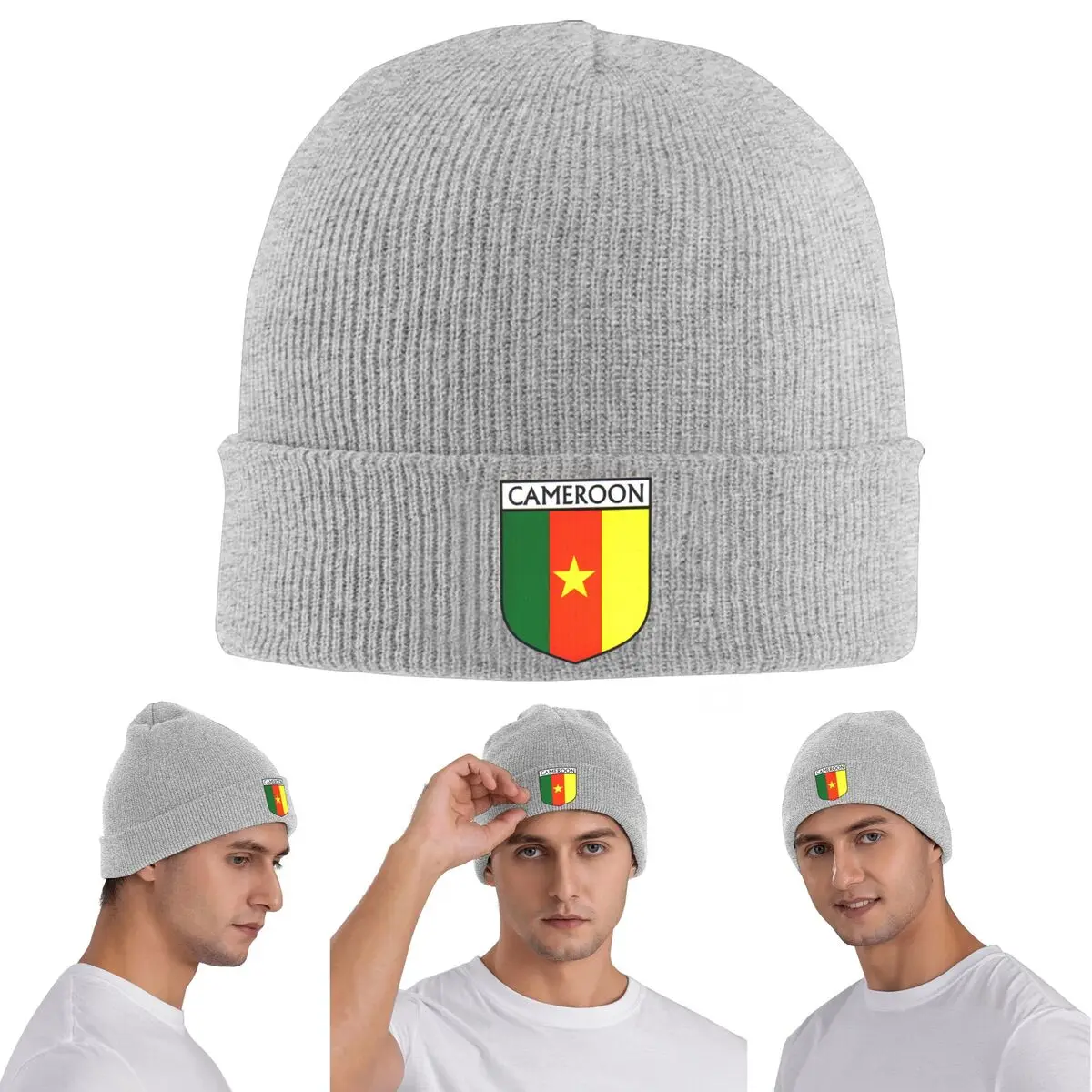 

Теплая вязаная шапка с флагом камеруна, зимняя вязаная шапка с капюшоном, шапочки Skullies, шапки в стиле хип-хоп для унисекс