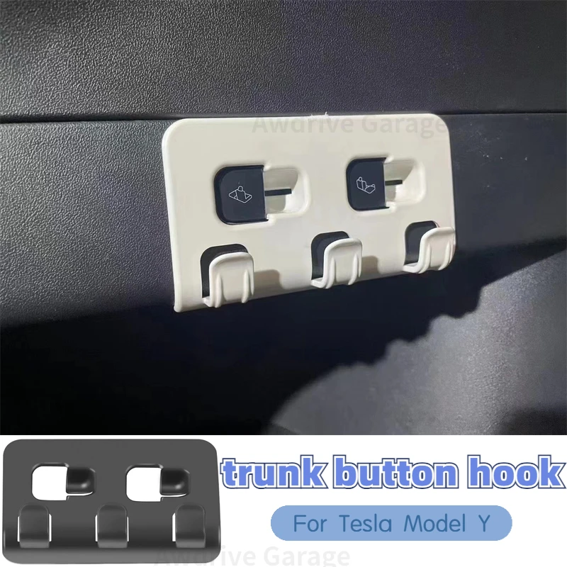 Rear Trunk Hook for Tesla Model Y Max 15kg Load Bearing Luggage Bag Umbrella Hanger ABS Tote Trunk Hooks Interior Accessories