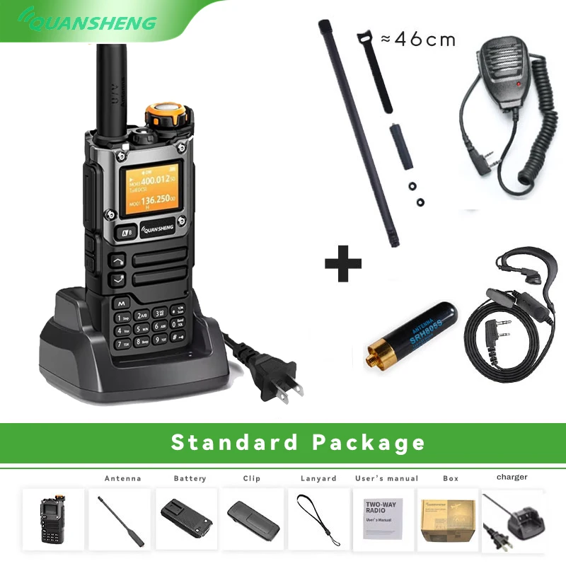 Quansheng UV-k5(8)Walkie Talkie 5W Air Band Radio Charge UHF VHF DTMF FM Scrambler NOAA Wireless Frequency Two Way CB Radio