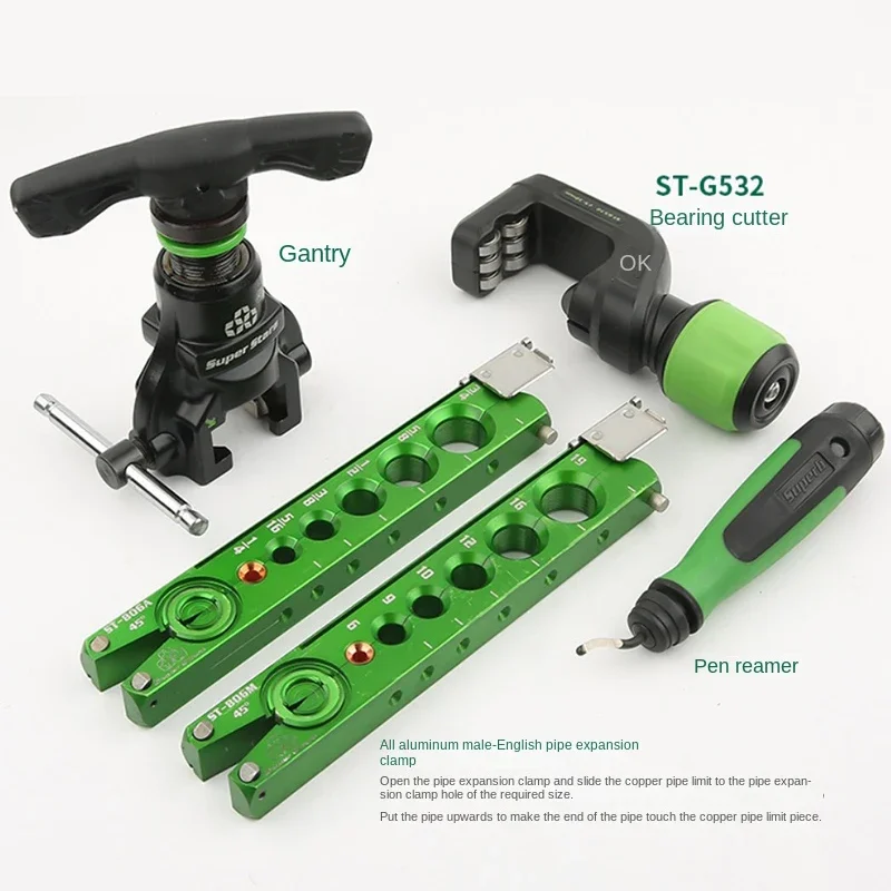 ST-806FT Copper Tube Extender Set Eccentric Refiller Air Conditioner Metric Reamer Flared Tool