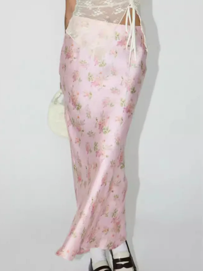 

High Waist Printed ter Top Skirt for Women Street Sle Asymmetrical Split Skirt Loose Fit Summer Collection