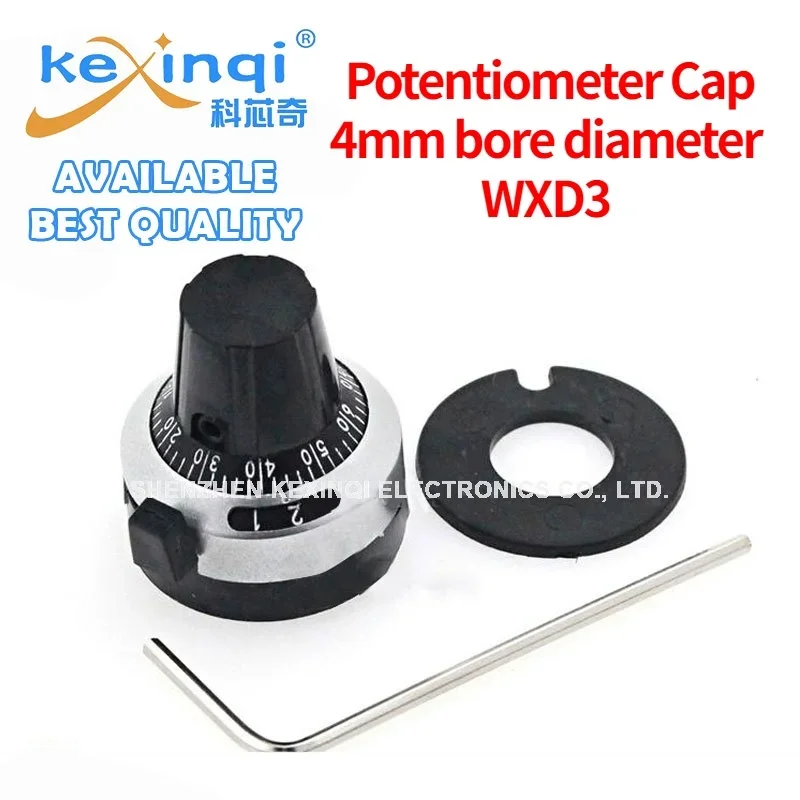 2pcs WXD3-13 3590S 4mm 6mm 6.35mm Potentiometer Precise Dial knob lockable Hat  cap new original