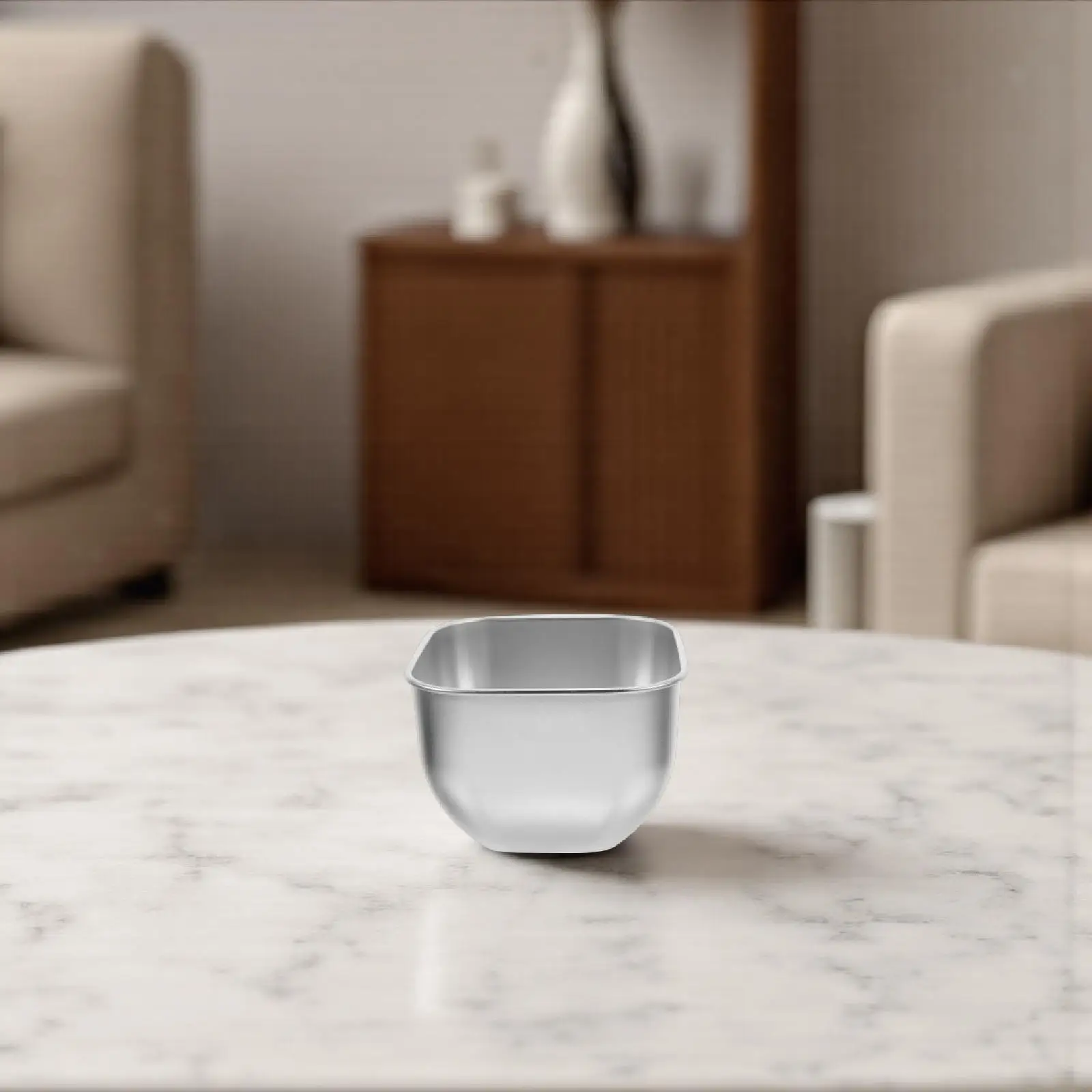 

Stainless Steel Square Condiment Bowl Single Layer Slanted Edge Mini Sauce Dish Salad Serving Plate Small Dipping Bowl