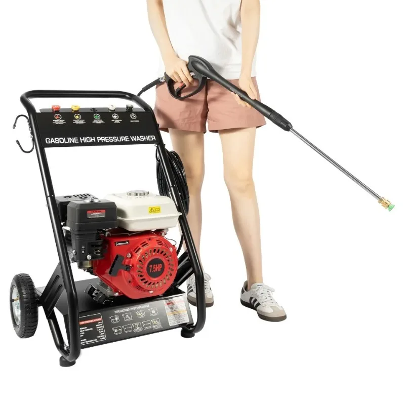 3100PSI 214Bar 7.5HP Fuel Powered Pressure Washer Heavy Duty Car Boat Garden Floor Cleaning Equipment