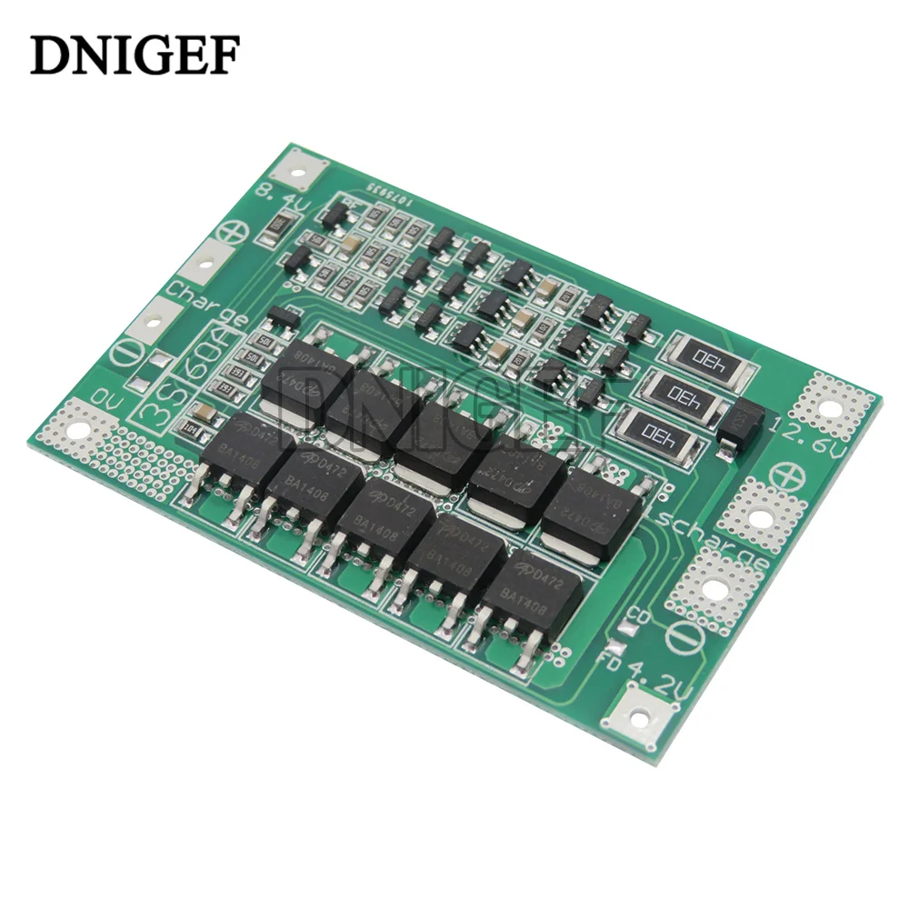 DNIGEF 3S 60A 4S 40A Li-ion Lithium Battery Charger Protection Board 18650 BMS 11.1V 12.6V/14.8V 16.8V Enhance/Balance