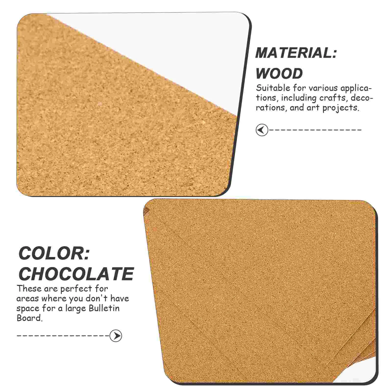 Corkboard Accessories Creative Message Boards for Walls Tiles Self-adhesive Bulletin Coasters