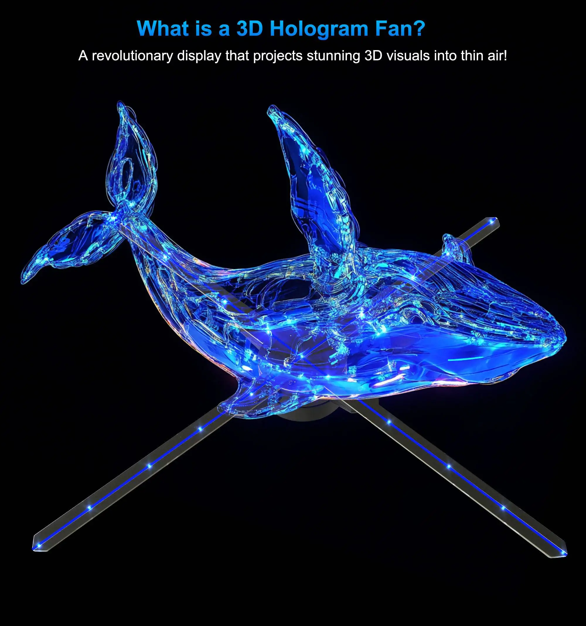 Well-Designed 3D Holographic Fan Display With 65cm Size And Advanced Features For Captivating Customer Experiences