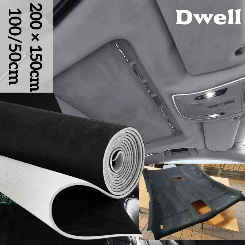 

Thick Suede Fabric Car Headliner Sponge Backed Car Upholstery Renovation Protect Aging Broken Auto Interior Roof Canopy Cloth