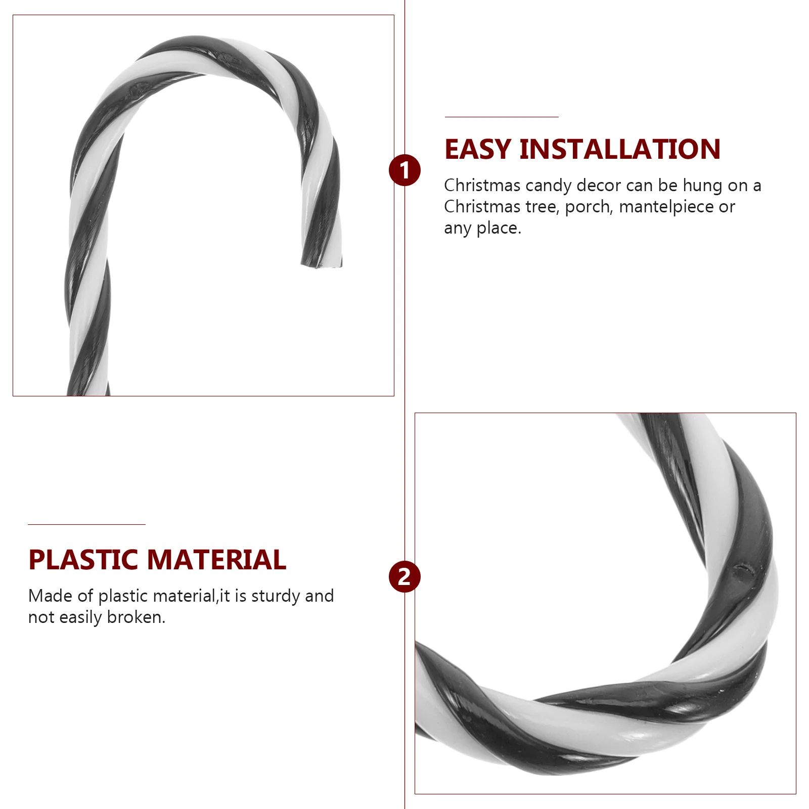 

10Pcs Xmas Candy Cane Hanging Decorations Plastic Christmas Tree Ornaments Colorful Windmill Party Favors Candy Cane