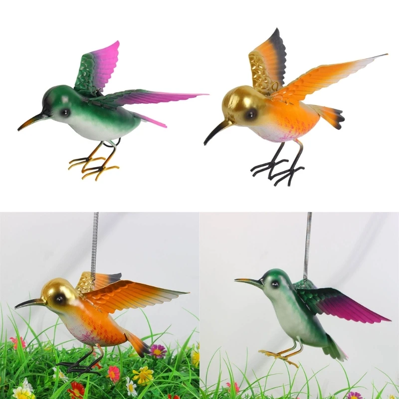 

Metal Bird Garden Yard Sculpture Realistic 3D Hangings Bird Statue Figurine Indoor and Outdoor Home Desktops Decorations