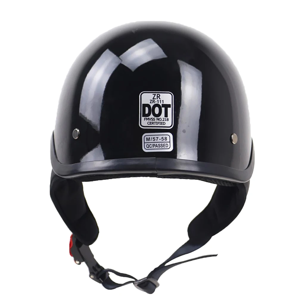 

Glossy Black DOT Motorcycle Half w/ Drop Visor for Cruiser Chopper Biker