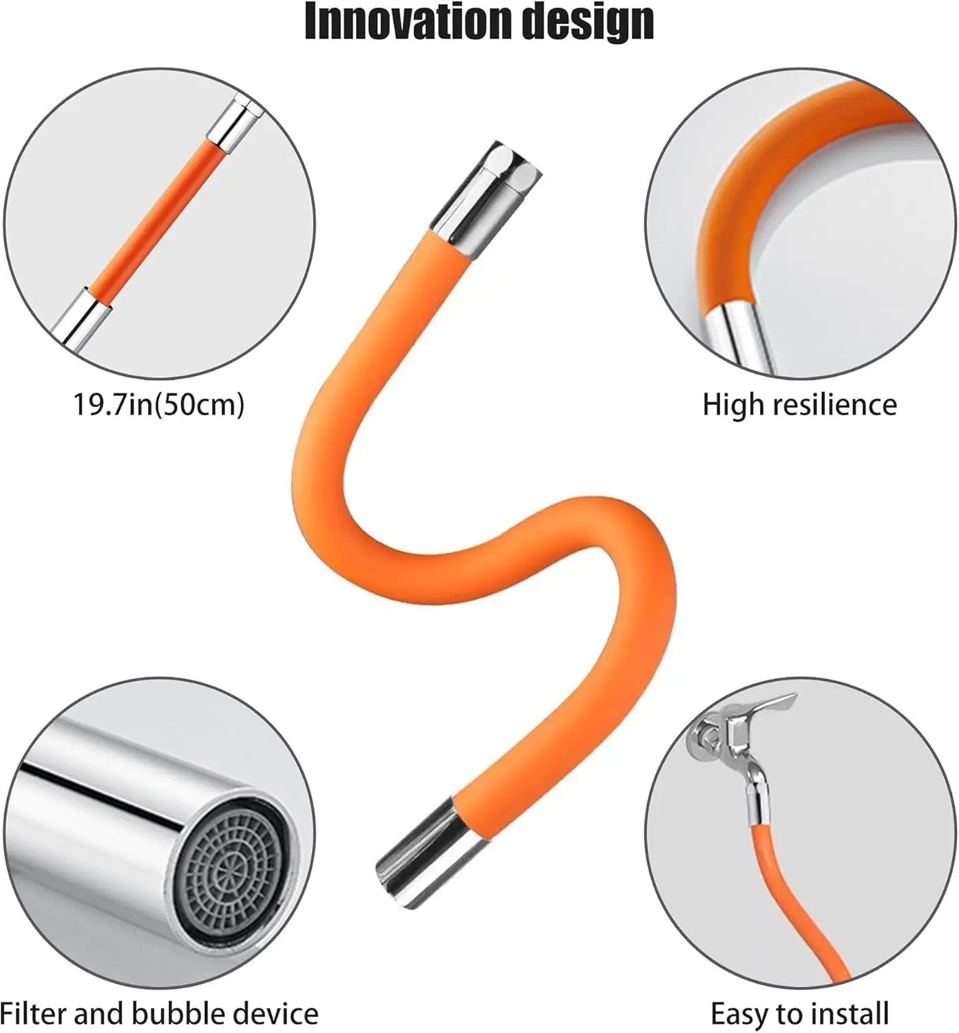 360° Rotating Silica Gel Faucet Extender Flexible Bending Bathroom Faucet Sink Universal Splash Extender Kitchen Accessories