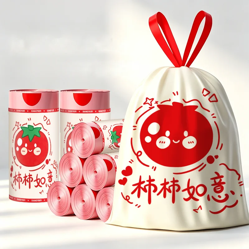 Tomato pattern printing Tear-free Extra Thickgarbage bags home portable Kitchen dormitory enlarged and thickened plastic bag