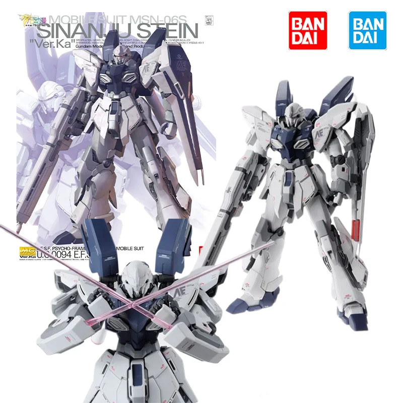 Bandai MG 1/100 GUNDAM MSN-06S Sinanju Stein Ver.Ka Model Kit Anime Action Fighter Assembly Toy Gift for Children Original box