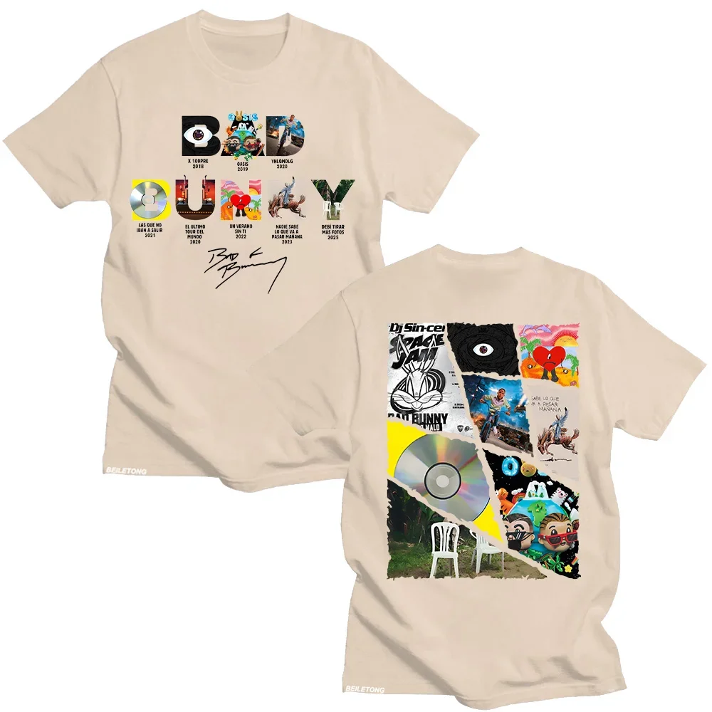 Bad Bunny moda 2025 nuevas camisetas de algodón Vintage divertido Rana Debí Tirar Más Fotos camisetas mujeres hombres diseño estético Top tendencias Y2K