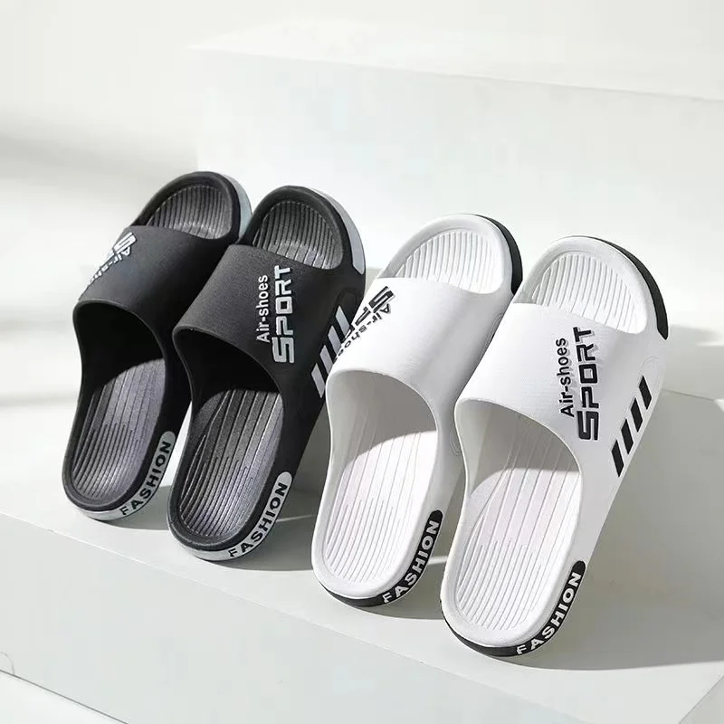 New Men's Slippers home Non-slip Anti odor Bathroom Couples Soft Sole Slippers Casual Outdoor Thick soled PVC Beach Flip-Flops