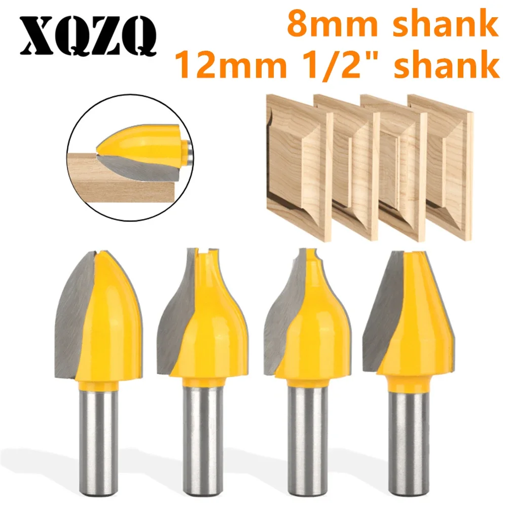 8mm 12mm 12.7mm Shank Raised Panel Bit Router Bit Carbide Cutter Woodworking Milling Cutters for Wood Bit Face Mill Tools
