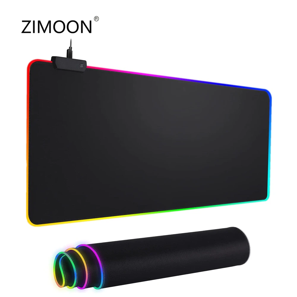 Grand tapis de souris de jeu RGB, base en caoutchouc coordonnante, polymères surdimensionnés, LED plonger oyante, arc-en-ciel, clavier, bureau