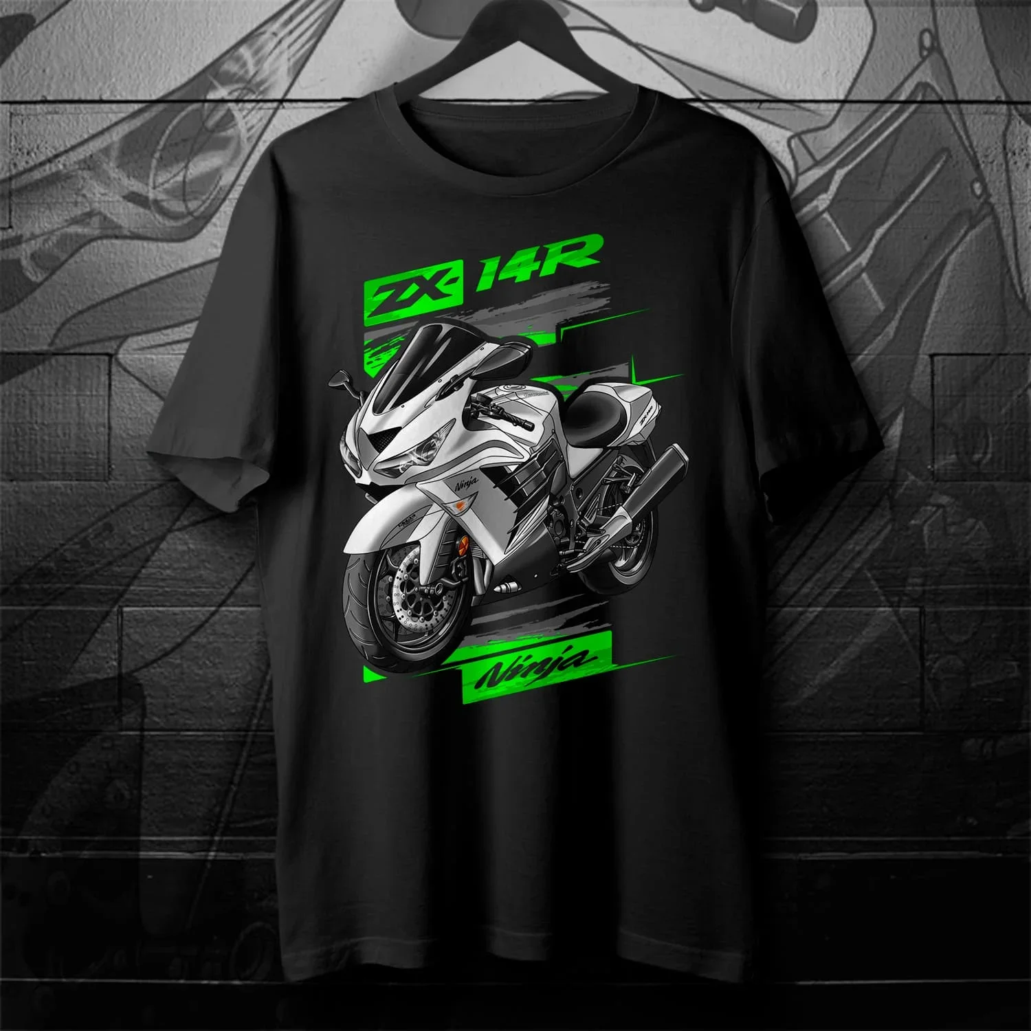 2012-2024 Models Japanese Ninja ZX-14R Motorcycle T-Shirt 100% Cotton O-Neck Short Sleeve Summer Casual Mens T-shirt Streetwear