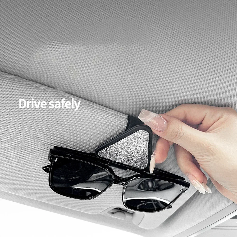 

1 Pc Sparkling Glitter Magnetic Car Visor Sunglass Holder: Durable Organizer for Sunglasses, Cards, and Tickets Daily Used Gifts