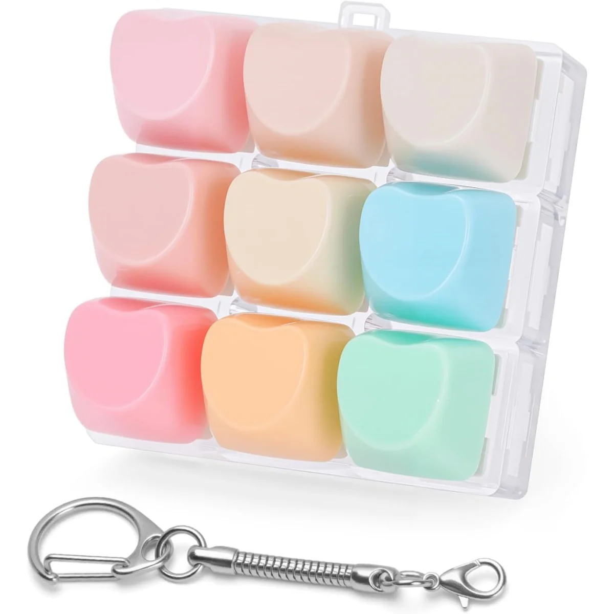 9Keys Button Keycap Fidget Keychain Finger Keyboard Caps Toy Clicker Toy for Adult To Relief Stress Pass The Time Random Color