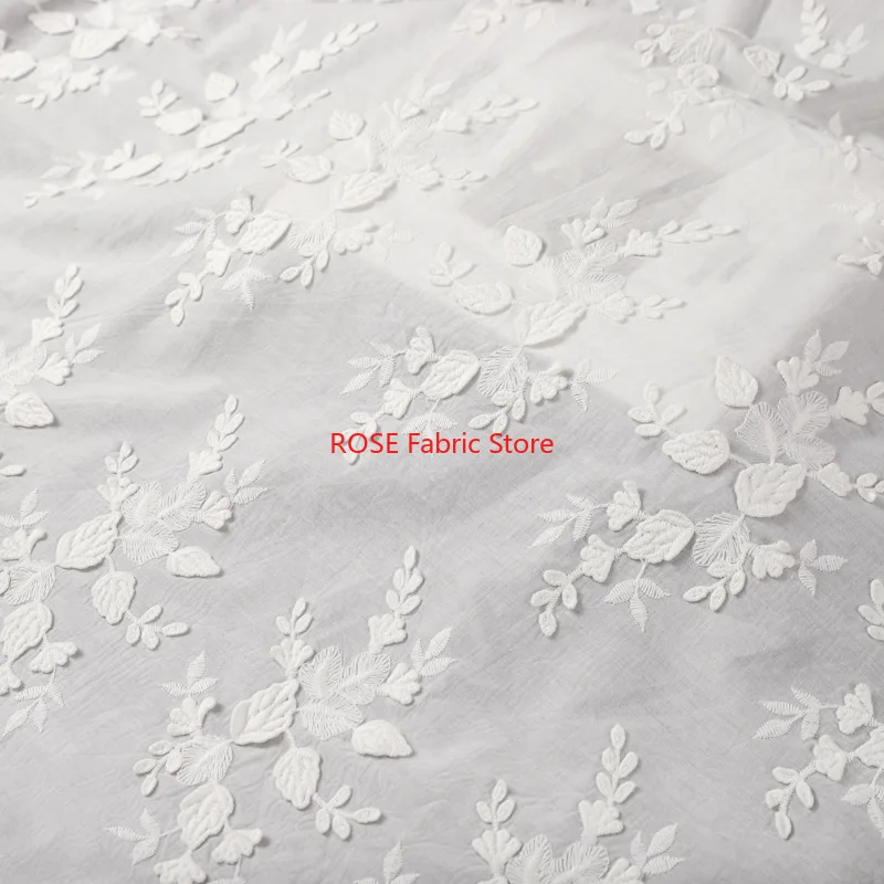 

1 ярд хлопчатобумажной ткани с 3D вышивкой, весна-лето, женское платье, рубашка Cheongsam, ткань ручной работы для шитья