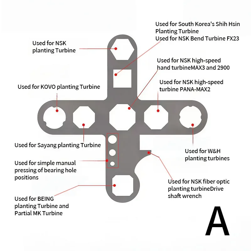 Dental Turbine Handpiece Wrench Turbine Remove Back Cover Wrench Fit For NSK WH KAVO Dentistry Accessories