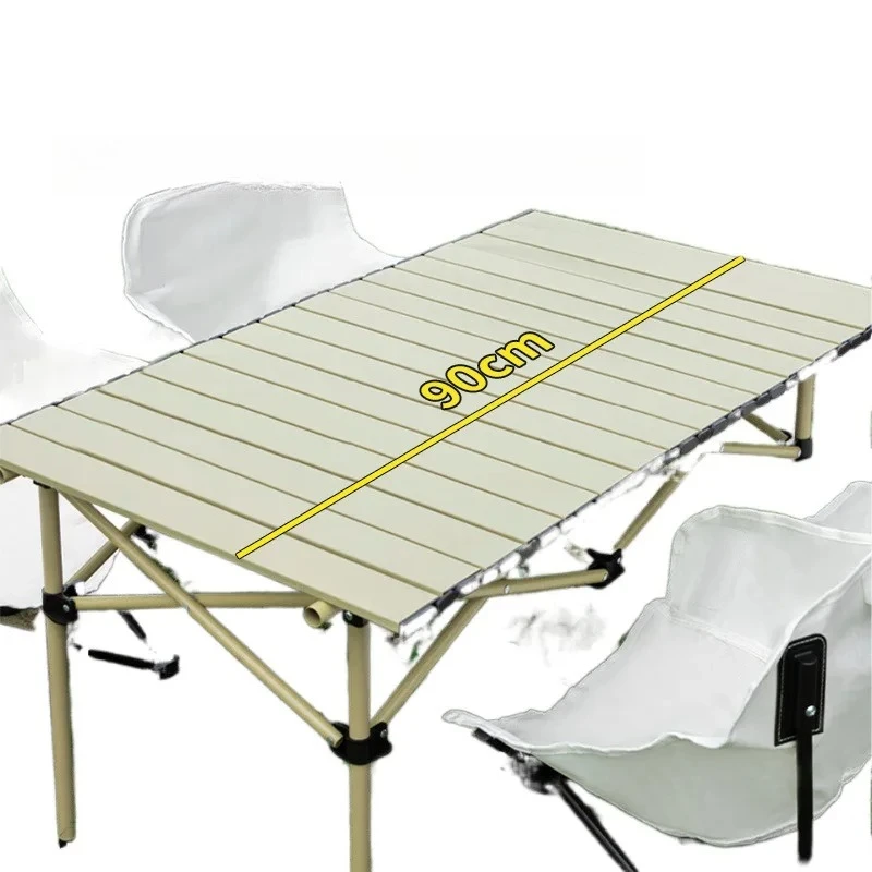 #Suitable ForFolding Table Outdoor Table And Chairs Camping Portable Picnic Egg Roll Barbecue Stall Table Set Set Factory One Pi