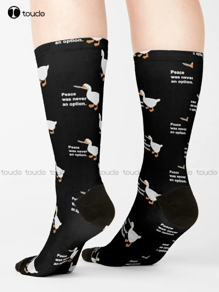 Peace Was Never An Option Goose Game Socks Men Socks Personalized Custom Unisex Adult Teen Youth Socks 360° Digital Print Gift