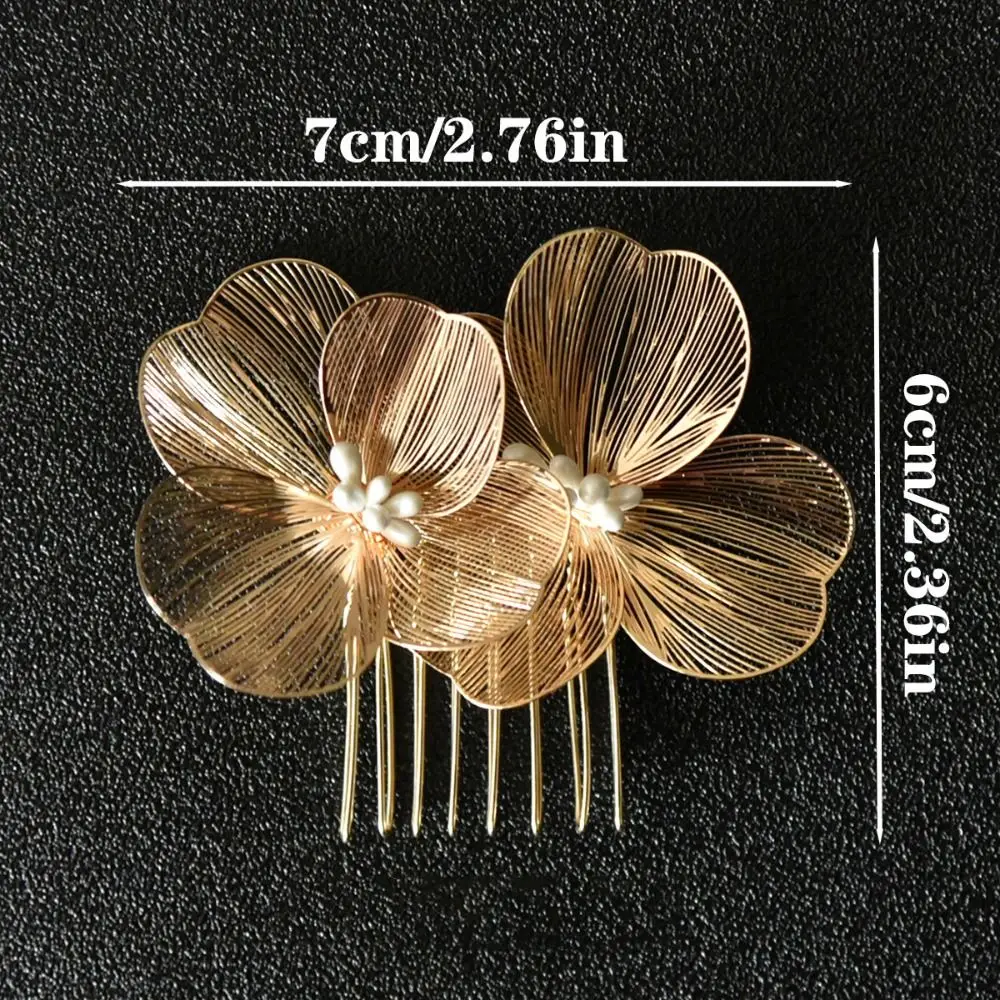 Moda cava sposa pettine per capelli da sposa forcina in lega pettine per capelli floreale accessori per capelli fermaglio per capelli barocco tinta unita
