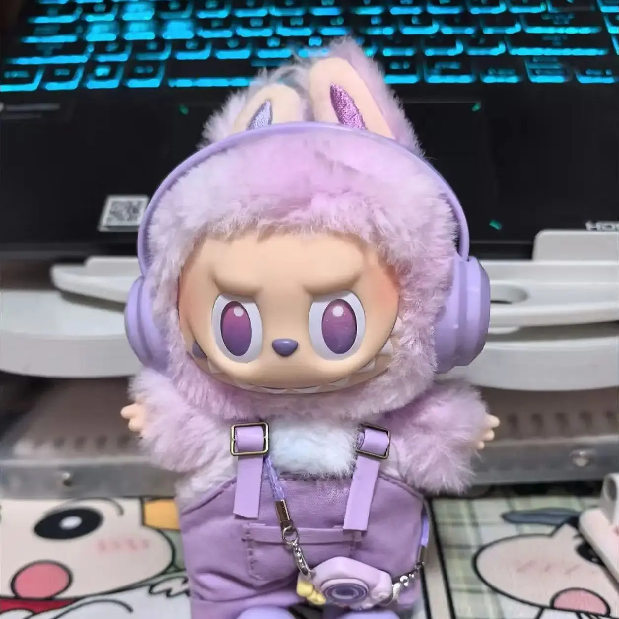 

DIY accessories for labubu V1 V2 shoes without lenses glasses stylish plastic headphone set plush doll decoration birthday gift