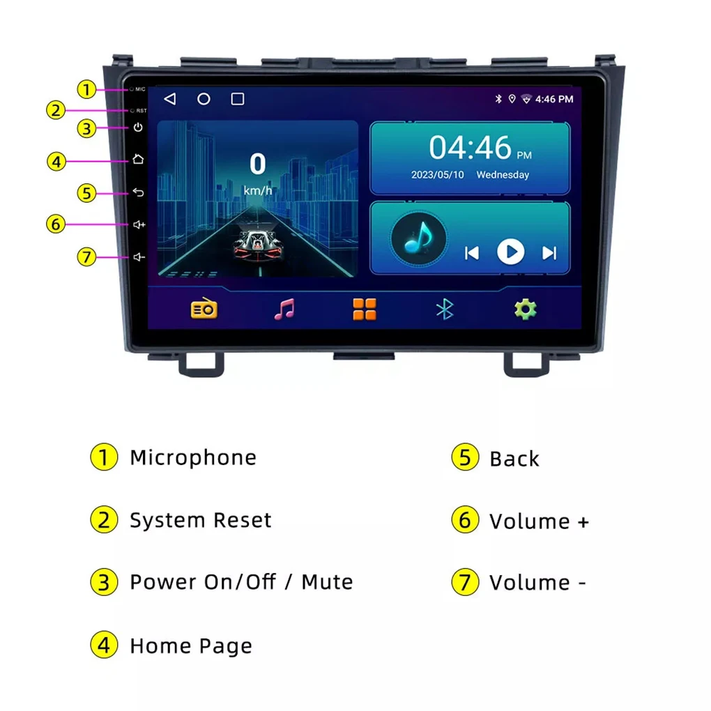 

Для Honda CRV 2007-2011 Carplay Android 14 автомобильное стерео радио Navi WiFi BT GPS + Cam автомобильные интеллектуальные системы автомобильный экран стерео