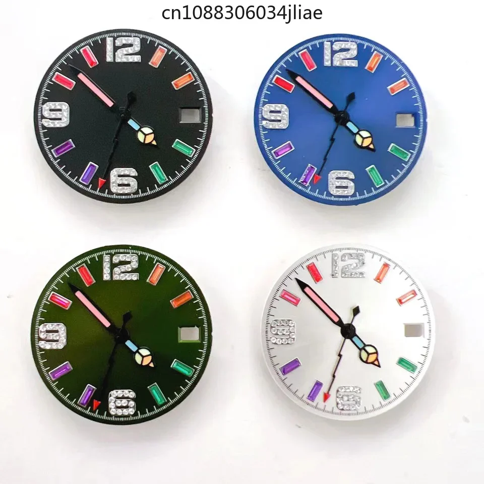 Watch accessories 28.5mm dial + needle, sun pattern rainbow scale, suitable for NH35/36/4R/7S