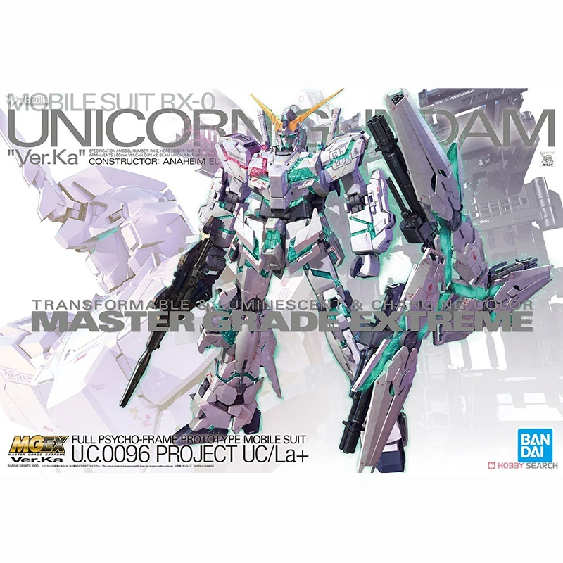 [In Stock] Bandai Original box MGEX 1/100 Unicorn Gundam ka Ver.Ka Action Assembly Model The best gift for a child