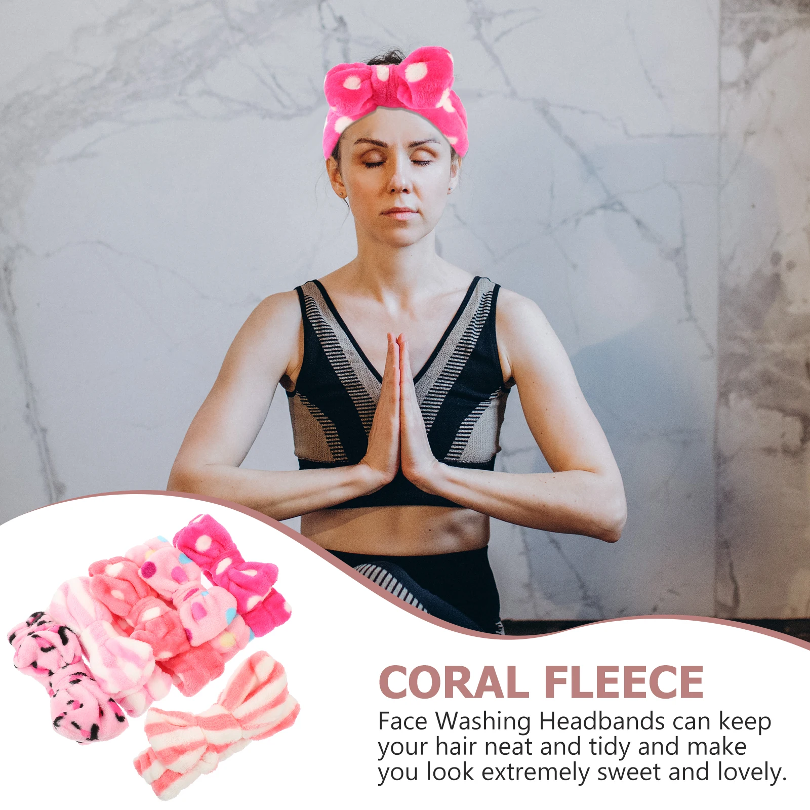 

6pcs Coral Headb Makeup Headb For Washing Face Women Girls Washing Face Skin Care Headb Makeup Spa Skincare