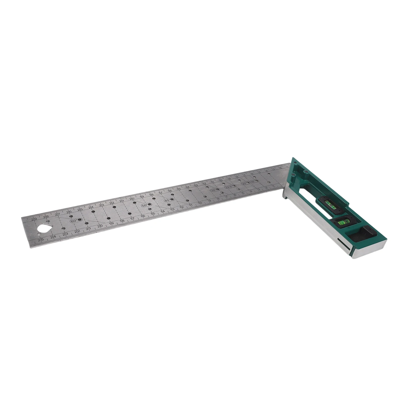 Stainless Steel 90 Degree Right Angle Ruler With Bubble Level For Multi-angle Measurement Woodworking Metal Working Tool