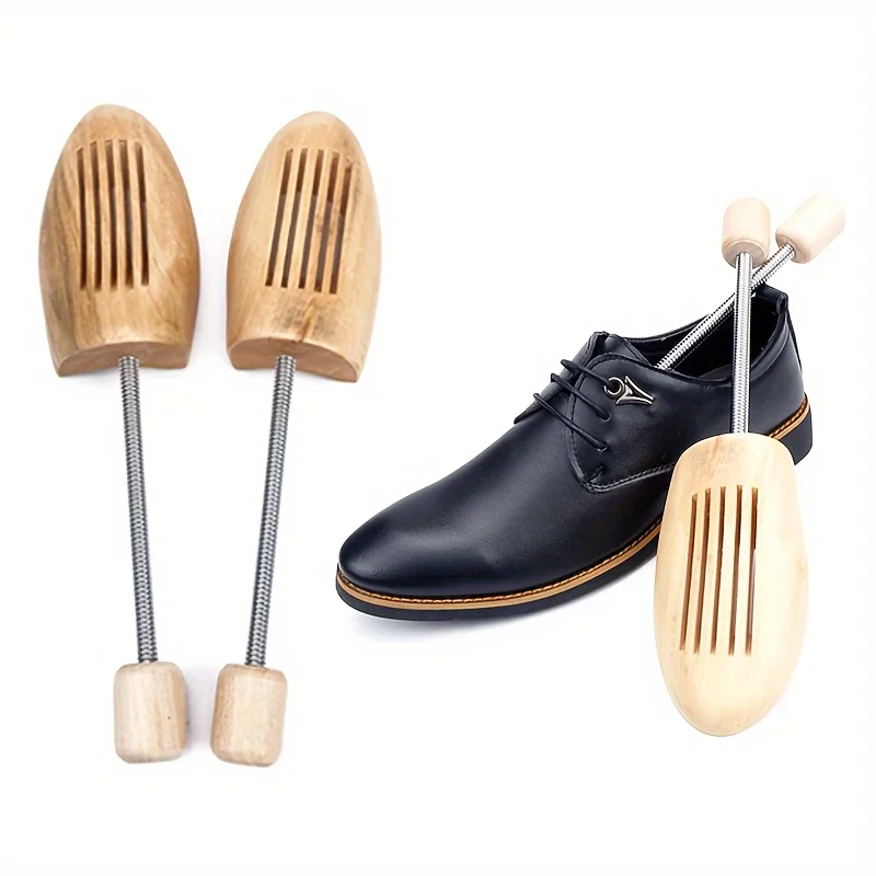 Adjustable cedar wood shoe trees 2-pack, Great for odor control, moisture removal and shoe shaping for travel and daily storage.